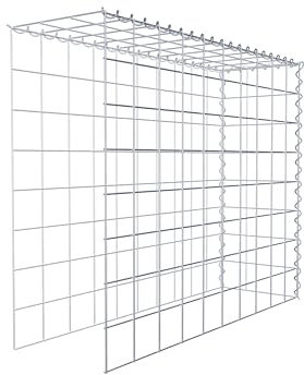 GABIONA Cesta de piedra rectangular de 10 x 10 cm, profundidad de 30 cm, cesta de cultivo tipo 4, cierre de espiral, galvanizada (100 x 80 x 30 cm)