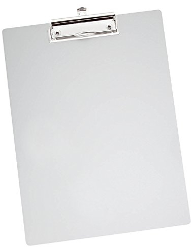 Wedo 57854 Klemmbrett A4 Metall, Aluminium Schreibplatte, Klammer, Aufhängeöse, abgerundete Ecken, silber