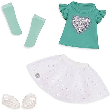 Glitter Girls Conjunto para muñeca Corazón de Lentejuelas Verde Blanco