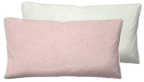 biberna Melange-Flanell Kissenbezug 40x80 cm, 100% Baumwolle, Biber, Flanell wärmend, weich & kuschelig, Reißverschluss, mit Paspel, Winter & Herbst, Uni, Rose, Modell 0840500