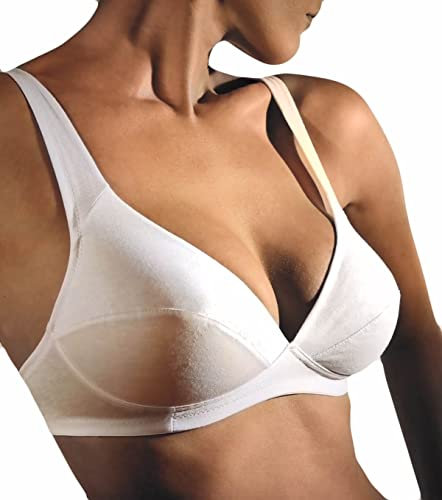 GIOS 1 Pezzo Reggiseno Donna Madrid Scollo a V - Senza Ferretto - Coppa B. Bianco 8B