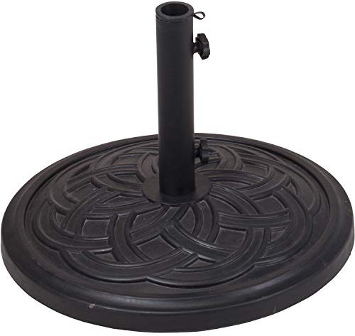 Parkland 12.5kg Polystone Patterned Round Parasol Base Garden Outdoor Decorative Patio Furniture Accessory Umbrella Holder Strong Stable Durable