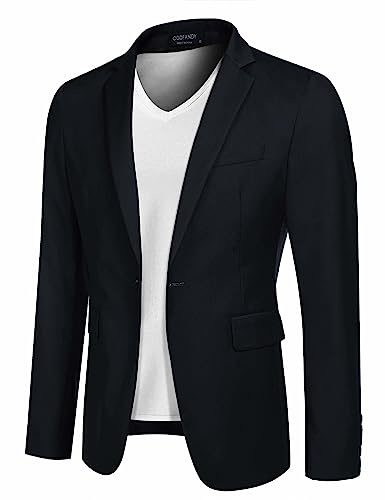 COOFANDY Men's Blazers Casual Sport Coat One Button Suits for Men Lightweight Suit Dating Smart Jackets Wedding Classic Tuxedo Dark Blue M