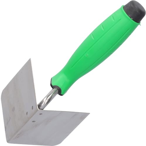ToolSpace Eckenkelle Rostfreie 80x65 mm Inneneckenkelle aus Edelstahl Trockenbau Kantenkelle Eckkelle Eckspachtel 90° Maurerkelle Spachtelkelle mit Softgriff Bau- Gipsarbeiten von Innenecken in Wänden
