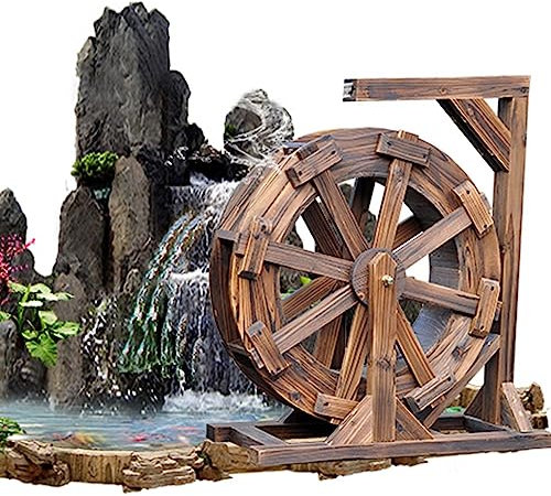 CRUISINGSS Giardino Terrazza Stagno Ruota idraulica in Legno Fontana Ruota a Cascata Decorazione del Giardino Caratteristica dell'Acqua per la Decorazione dello Stagno o del Giardino