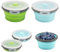 2 Pezzi Ciotola Pieghevole Campeggio, 350ML Ciotola da Campeggio Portatile, Contenitori Pieghevoli per Alimenti in Silicone, Ciotola Insalatiera Pieghevole con Coperchio per Campeggio, Escursionismo