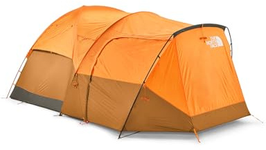 THE NORTH FACE Wawona 6 Tent - Six-Person Camping Tent, Water Repellent, Spacious & Easy to Set Up, Attached Vestibule, Light Exuberance Orange/Timber Tan/New Taupe Green, One Size