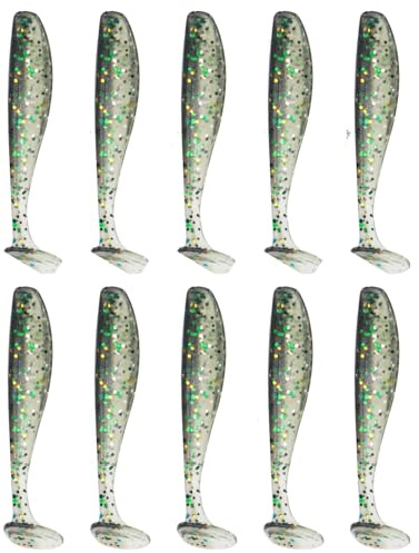 KAKASEA 10Pcs Soft Fishing Lures Worm Baits Small Fishes Tail Swimbaits Lures Artificial Swimbaits Wobbler for Saltwater Fishing