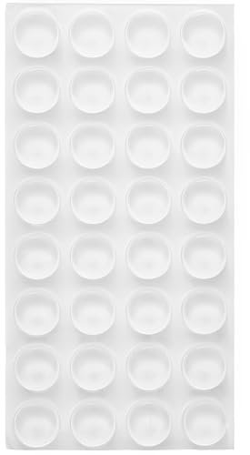 GZSYWZ 32 Pcs Adhesive Bumper Pads Clear Rubber Feet - 11x3mm Silicone Bumpers Adhesive Buffer Pads, Clear Furniture Buffer Pads for Cabinet Doors, Drawers, Glass Tops, Cupboard, Picture Frames