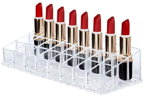 Yesaler Porta Rossetti Silicone Organizer per Rossetto Espositore per Cosmetici Porta Trucchi per Cosmetici 24 Scomparti