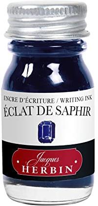 Jacques Herbin 11516T - Writing and drawing ink - Fountain pens and rollerball pens - Eclat de saphir/ Sapphire lustre - 10 ml - Made in France - Calligraphy