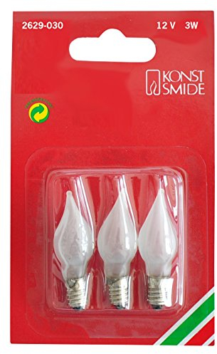 Konstsmide Ersatzbirne, Glas, E10, 3 W, Transparent, 3 Stück (1er Pack)