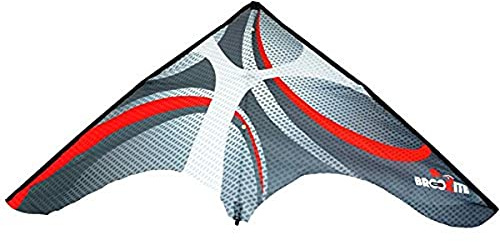 BROOKITE from Peterkin | Harvey D. Sport Stunt Kite | Red & Grey Kite - 65cm x 130cm - Polyester Ripstop with 2 handles | Kites | Outdoor Toys | Sport & Leisure | Ages 8+