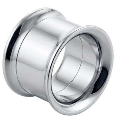 MONSTER PIERCING 4mm Internally Threaded 316L Surgical Steel Flesh Tunnel - Ear Gauge - Unisex - Silver - 1 Piece