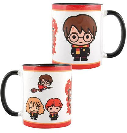 United Labels Harry Potter Tasse 320 ml, 3 Freunde, Weiß Schwarz, Kaffeebecher aus Keramik, Kaffeetasse mit Geschenbox, Fanartikel