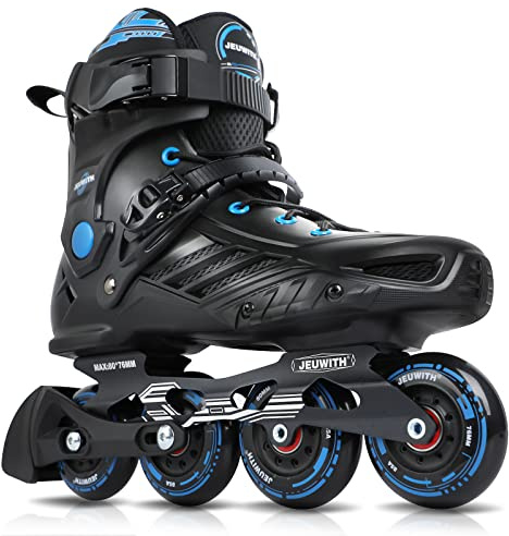 Inline Skates for Women Men, Outdoor Street Blades Roller Adult Male Female, Professional Fitness Roller Skates Blades for Unisex (Black&Blue) Men10-11/Women11-12/29.5cm