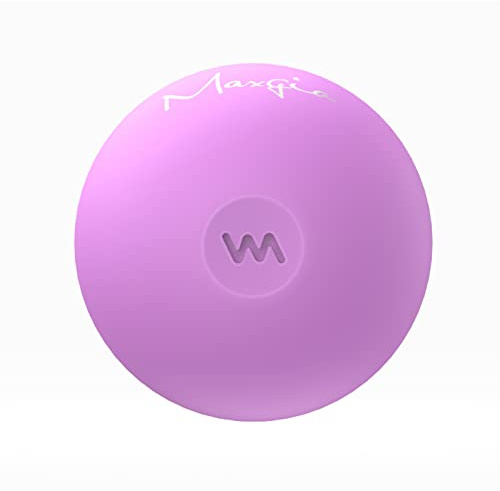 Maxgia Mini palla da massaggio da 5 cm, palla vibrante a 5 velocità per mascella, mano, piede, palla per terapia muscolare per fascite miofasciale, plantare, viola