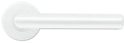 Micel - 05652 - Poignée avec rosette 53 mm et poignée à angle droit Finition acier inoxydable Blanc 148 x 53 x 70 mm