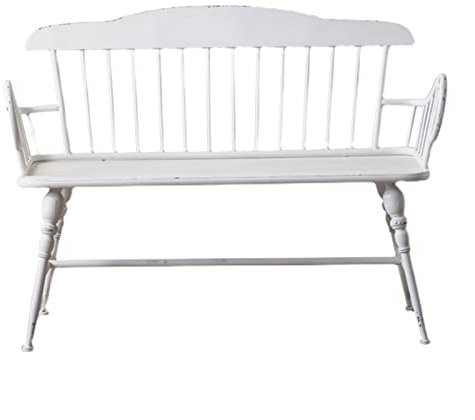 EVSER Gartenbank/Parkbank Outdoor Schmiedeeisen Freizeit Bank Garten Weiße Bank Rückenlehne Sofa Stuhl Pastorale Stil Alter Handwerk Gartenbank for 2 Personen Gartenbank Sitzbank
