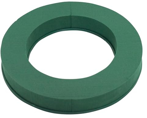 Creativery Nass Steckschaum Kranz 40cm mit ringförmiger Plastikunterlage 1 Stück - für Profi Floristen & Hobby Bastler - Frischblumen Steckschwamm Ring - Blumen Steckmasse Groß - Floristik Zubehör