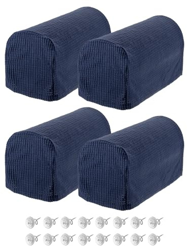uxcell Stretch Armrest Covers Armchair Anti-Slip for Chairs Sofas Couch Arm Covers Recliner Sofa Navy Blue 4 Pcs