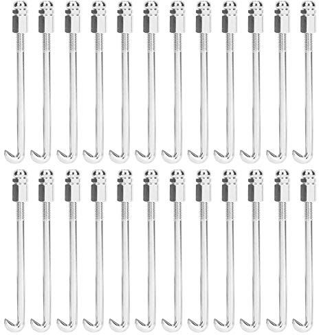 Alomejor Crochets Banjo, 24 Pièces Chromées Métal Argenté Facile à Remplacer Mécaniques Ukulélé for Musiciens Débutants Professionnels Répétitions Concerts Réparations Rapides