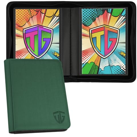 TCGUARD Comicbuch Binder für 24 Comic Books, Comicbuch Aufbewahrungsalbum mit Hüllen für aktuelle, Silver Age- und normale Comics in Säcken und Kartons für Sammler von Comics, Grün