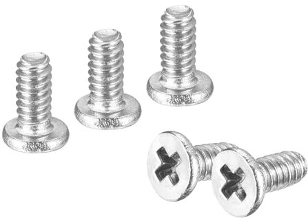 QUARKZMAN M1.6-0.35 X 3Mm 20Pcs Tornillos de Cabeza Redonda Plana de Acero Inoxidable 304 con Ranura Phillips para Conexión de Muebles