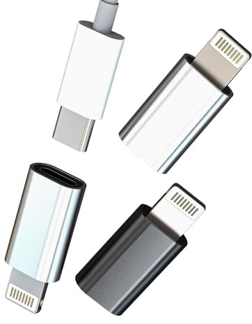 Adattatore USB C Femmina a Lightning Maschio (3 Pack)per iPhone 14 13 12 11 Pro Max per Apple per iPad Air Tipo C Caricatore Cavo Dati Connettore Ricarica Convertitore Lighting Spina Caricabatterie