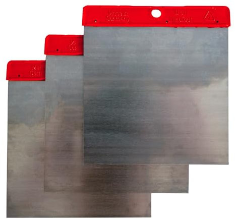 DIAMANT Japanspachtel Set 3-teilig – 10x10 cm aus Edelstahl | Flexibler Metallspachtel zum Glätten, Fugen, Verteilen von Massen | Robust, ergonomisch, vielseitig einsetzbar