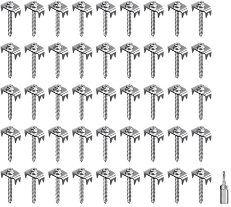 Juego de 50 estacas para valla de jardín, fáciles de instalar, reutilizables, de metal, resistentes para paisajismo