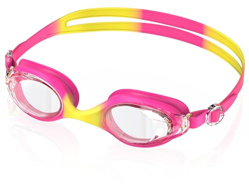 Ambienden Lunette Piscine Enfant Anti-Buée HD - Protection UV, Ajustement Rapide, Joint Silicone - Petite Monture Lunettes de Natation Unisexe 3-14 Ans, PKYL