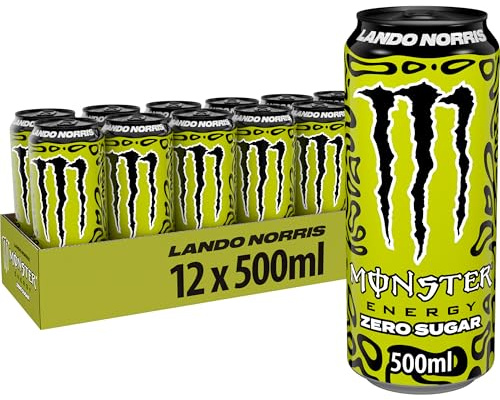 Monster Lando Norris, Bebida Energética Zero Azúcar-Pack de 12 Latas de 500ml