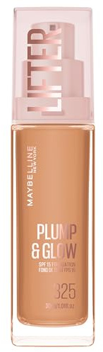 Maybelline New York Base de Maquillaje Lifter Foundation, Revitaliza e Ilumina al Instante, Acabado Uniforme, Enriquecida con Niacinamida y Ácido Hialurónico, Tono: 325 - 30 ml