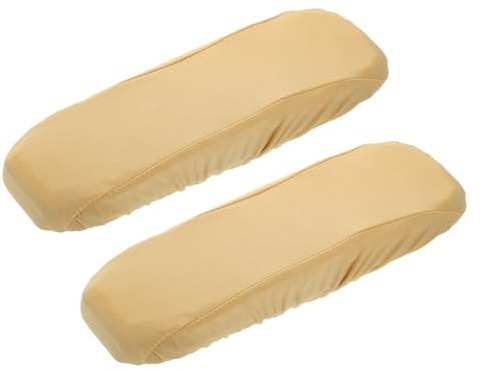 QUARKZMAN Funda Protectora para Reposabrazos De Silla, 32 X 8cm Poliéster Extraíble Protector De Mano para Sillas De Oficina Y Escritorio (Beige)