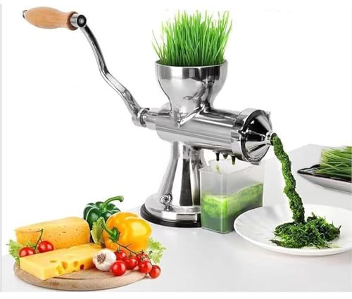 Exprimidor de hierba de trigo, exprimidor de mano de acero inoxidable con base de ventosa y abrazadera de mesa, extractor de jugo para pasto de trigo, apio, jengibre y verduras