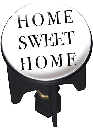 WENKO Waschbeckenstöpsel Pluggy® Home Sweet Home - Abfluss-Stopfen, für alle handelsüblichen Abflüsse, Kunststoff, 3.9 x 6.5 x 3.9 cm, Mehrfarbig