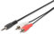 DIGITUS câble adaptateur audio - jack 3,5mm vers 2x Cinch - câble auxiliaire - câble stéréo - adaptateur RCA - 5m - noir - pour chaîne hi-fi, home cinéma, barre de son, ordinateur