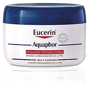 Eucerin Aquaphor Pomada Reparadora 80 ml – Crema Corporal Hidratante para Piel Seca y Agrietada - Pomada Cicatrizante con Pantenol y Bisabolol que Calma y Regenera - Sin Perfume y No Comedogénica