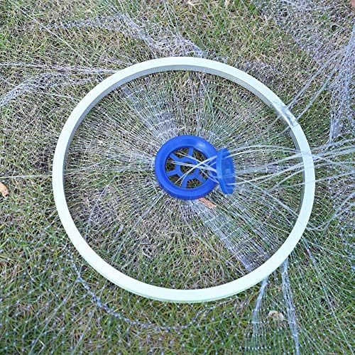 Cocoarm Filet de pêche portable, extensible, en nylon, avec corde de 8 m, anneau lourd de 3,6 m, rouge