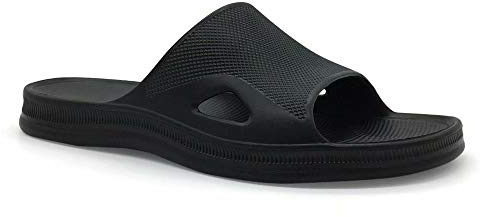 HEVA Pantofole Uomo Estive Bagno Sandali Piscina e Spiaggia Scarpa（42 EU Nero）