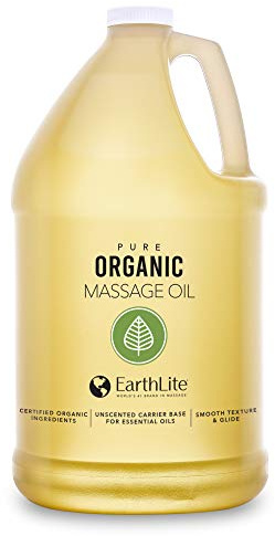 EARTHLITE Massageöl Pure ORGANIC - 100% zertifiziertes, organisches Bioöl für gewerblich & privat, chemiekalienfrei, wasserlöslich, ohne Dufstoffe