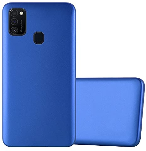Cadorabo Hülle kompatibel mit Samsung Galaxy M21 / M30s Schutzhülle TPU Silikon Case Metallic Design Slim Kratzfest Weiche Gummi mit Rundumschutz Case Hülle für Galaxy M21 / M30s in Blau