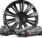 WALSER Premium Radkappen Racer, 4er Set Radkappen Auszeichnung Sehr Gut*, Radzierblenden 15 Zoll, Radblenden für Alufelgen Stahlfelgen, Auto Radzierblende schwarz - Made in Europe