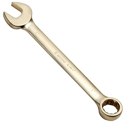 WEDO Non-Sparking Combination Wrench, Spark-free Safety Combination Spanner, Aluminum Bronze, Die-Forge, DIN 3113, BAM & FM Certificate, Size 15/16, 265mm Length