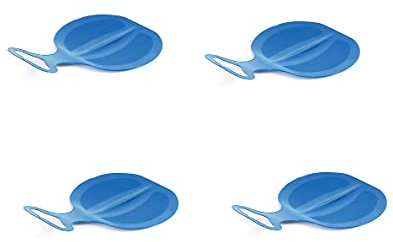 Neustanlo 4-TLG. Po Rutscher Set in Himmelblau zum Rodeln - Kunststoff Rutschteller für die ganze Familie - Schlitten Schneerutscher für unvergessliche Wintertage - für Erwachsene