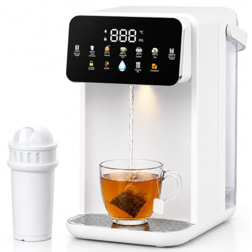 3.5L Instant Hot Water Dispenser, 6 Temp Settings & 8 Cup Sizes, 3-Second Rapid Heat, Quiet Operation, LED Touchscreen & Night Light, for Tea, Coffee & Kitchen (Black)