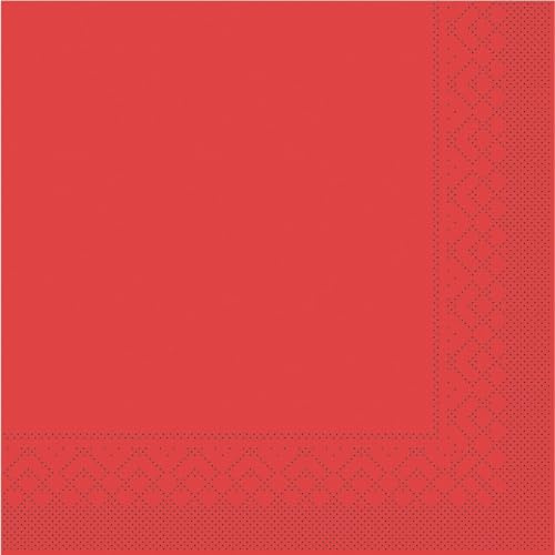 Tovaglioli in tessuto a 3 strati, assorbenti, ideali per feste e gastronomia, 33 x 33 cm, 100 pezzi (rosso)