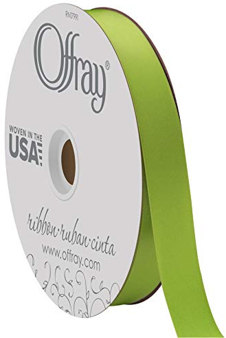 Berwick Offray 7/8 Wide Double Face Satin Ribbon, Kiwi Green, 100 Yards