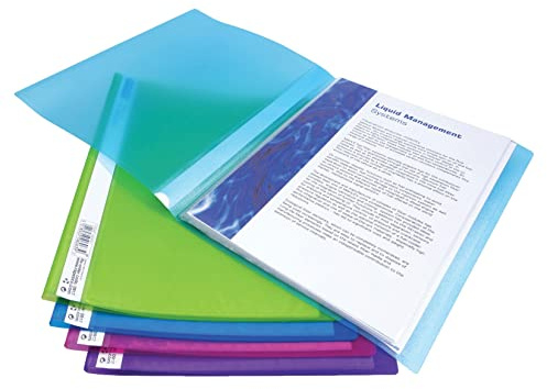 Rapesco 0917 Chemise de Présentation Flexible, 40 Pochettes, A4, Couleurs Assorties, Lot de 10
